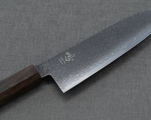 Naru "Eiko Series" R2/SG2 Kurosome Damascus 180mm Santoku with Bubinga Handle