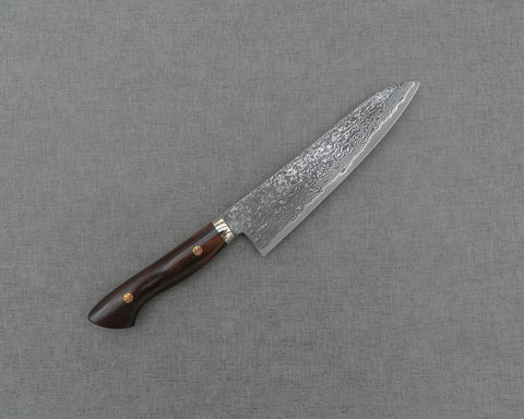 Shigeki Tanaka R2/SG2 Kurosome Damascus Gyuto with Ironwood Handle