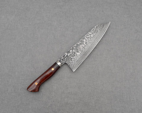 Shigeki Tanaka R2/SG2 Kurosome Damascus 210mm Gyuto with Ironwood Handle