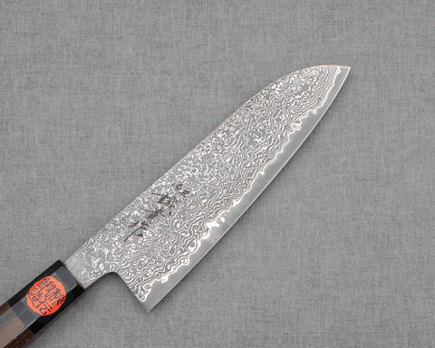 Shigeki Tanaka R2/SG2 Kurosome Damascus 170mm Santoku with Wenge Handle