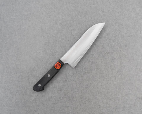 Shigeki Tanaka VG10 170mm Santoku with Western Black Pakkawood Handle