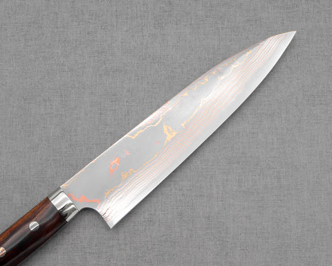 Takeshi Saji Aogami #2 Colored Damascus 210mm Gyuto with Ironwood Handle