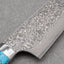 Takeshi Saji R2/SG2 Black Damascus 180mm Bunka with Blue Turquoise Handle