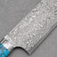 Takeshi Saji R2/SG2 Black Damascus 165mm Nakiri with Blue Turquoise Handle