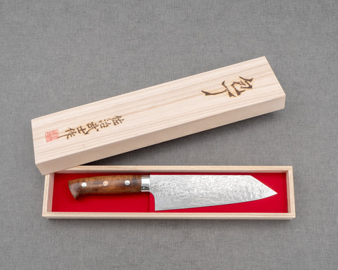 Takeshi Saji R2/SG2 Diamond Damascus 180mm Bunka with Ironwood Handle