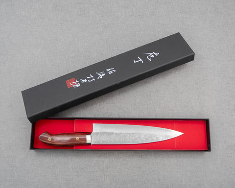 Takeshi Saji SRS13 Migaki Tsuchime Gyuto with Karin Wood Handle