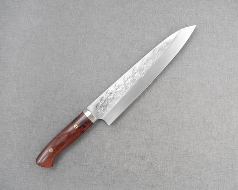 Takeshi Saji SRS13 Migaki Tsuchime Gyuto with Karin Wood Handle