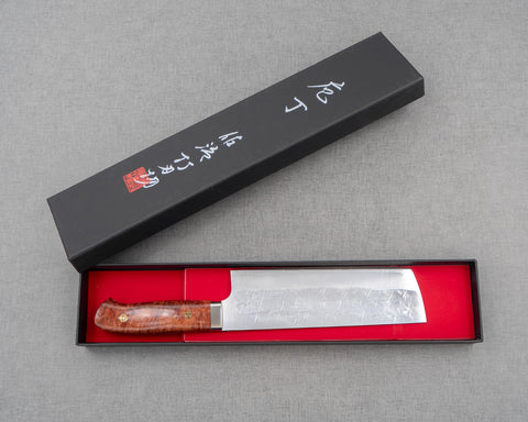 Takeshi Saji SRS13 Migaki Tsuchime 165mm Nakiri with Karin Wood Handle