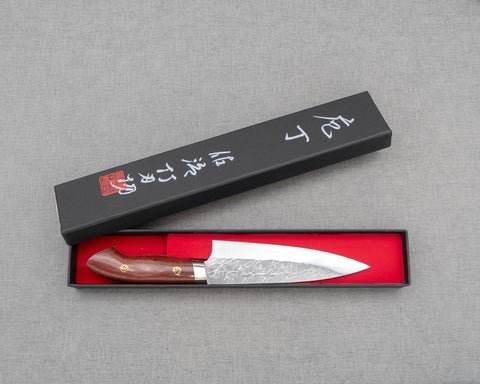 Takeshi Saji SRS13 Migaki Tsuchime 130mm Petty with Karin Wood Handle