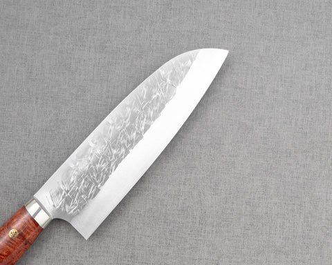 Takeshi Saji SRS13 Migaki Tsuchime 180mm Santoku with Karin Wood Handle