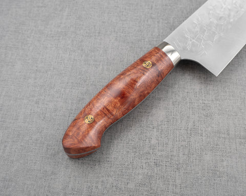 Takeshi Saji SRS13 Migaki Tsuchime 180mm Santoku with Karin Wood Handle