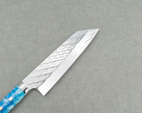 Takeshi Saji STRIX Mirror Tsuchime 175mm Bunka with Sea Wave Acrylic Handle