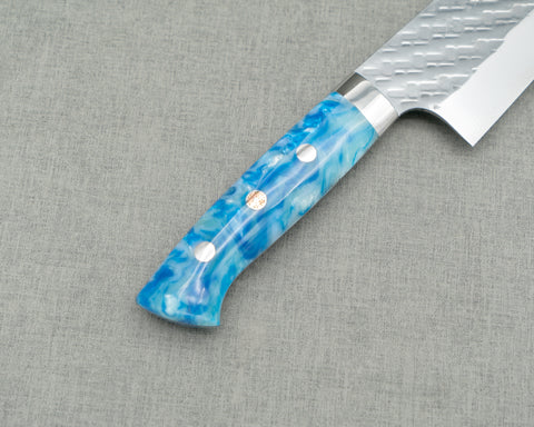 Takeshi Saji STRIX Mirror Tsuchime 175mm Bunka with Sea Wave Acrylic Handle