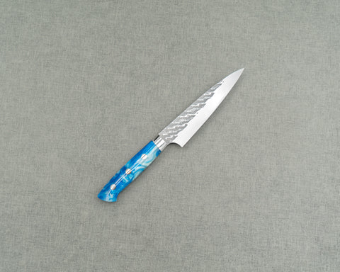 Takeshi Saji STRIX Mirror Tsuchime 130mm Petty with Sea Wave Acrylic Handle