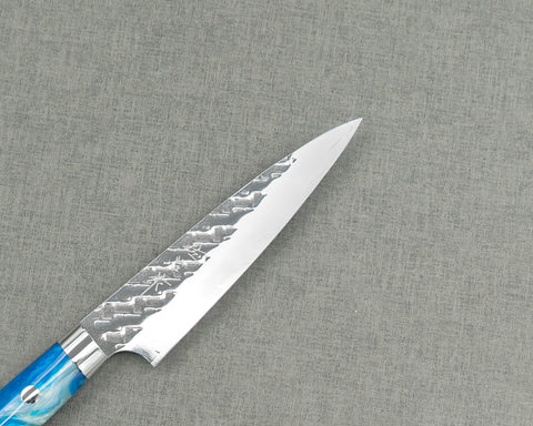 Takeshi Saji STRIX Mirror Tsuchime 130mm Petty with Sea Wave Acrylic Handle