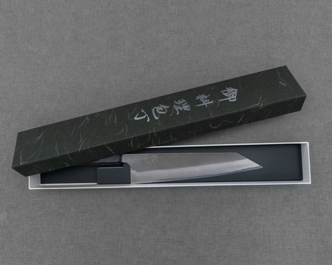 Hatsukokoro / Yoshikane Shirogami #2 Kuro Nashiji 210mm Kiritsuke Gyuto
