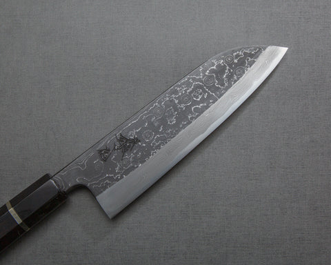 Tsukasa Hinoura Tamame Kitaeji 165mm Santoku with Ebony Ginmaki Handle