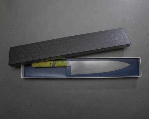 Shoichi Hashimoto Aogami #2 / Shirogami #2 大馬士革 240mm Gyuto 帶檸檬綠手柄