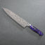 Yoshimi Kato R2/SG2 Black Damascus 240mm Gyuto with Polished Purple Marble Acrylic Handle
