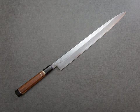Nakakawa Aogami #1 大馬士革 330 毫米柳葉，帶 Lignum Vitae 手柄和 Saya
