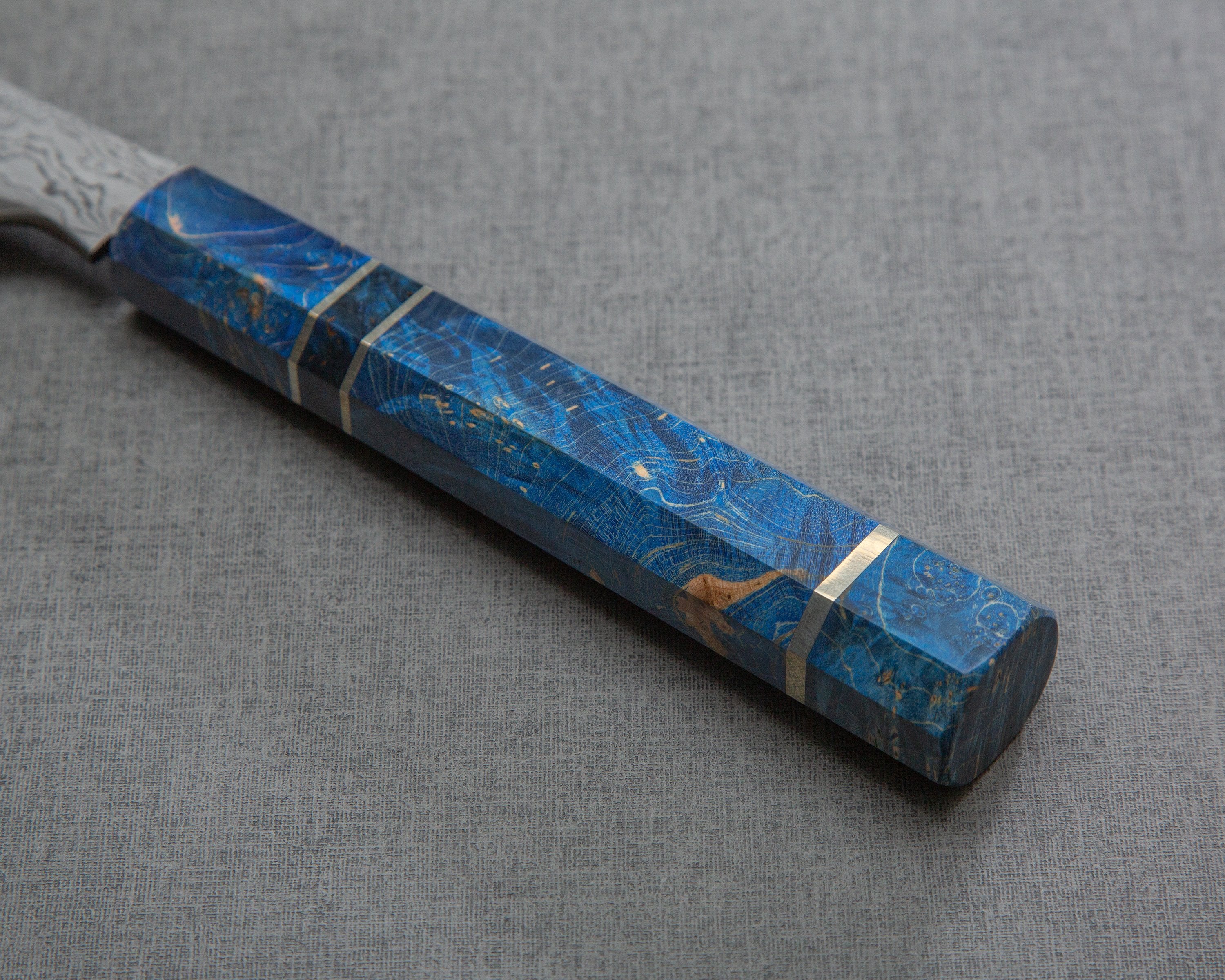 Nigara Honyaki Aogami #2 300mm Sujihiki with Blue Stabilized Wood