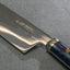 Kenji Togashi Shirogami #2 Mizu-Honyaki Mirror Ripple 180mm Santoku with Polished Navy Acrylic Handle