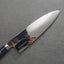Kenji Togashi Shirogami #2 Mizu-Honyaki Mirror Ripple 180mm Santoku with Polished Navy Acrylic Handle