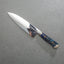 Kenji Togashi Shirogami #2 Mizu-Honyaki Mirror Ripple 180mm Santoku with Polished Navy Acrylic Handle