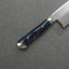 Kenji Togashi Shirogami #2 Mizu-Honyaki Mirror Ripple 180mm Santoku with Polished Navy Acrylic Handle