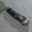 Kenji Togashi Shirogami #2 Mizu-Honyaki Mirror Ripple 180mm Santoku with Polished Navy Acrylic Handle