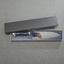 Kenji Togashi Shirogami #2 Mizu-Honyaki Mirror Ripple 180mm Santoku with Polished Navy Acrylic Handle