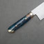 Kenji Togashi Shirogami #2 Mizu-Honyaki Ripple 210mm Gyuto with Stabilized Wood / Polished Marine Blue Acrylic Handle