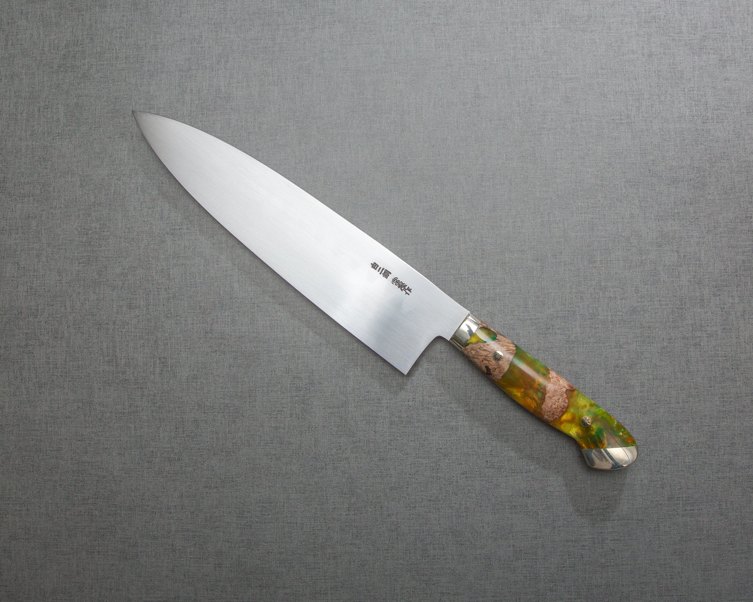 Kenji Togashi Shirogami #2 Mizu-Honyaki Ripple 240mm Gyuto with