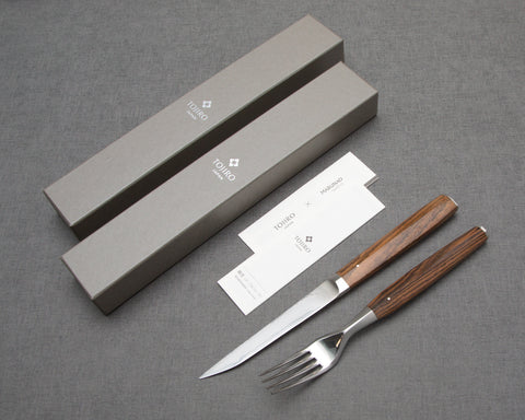 Tojiro Wakisashi Cutlery with Bocote Handle