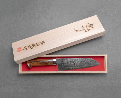 Takeshi Saji R-2 Custom Damascus Wild Series Bunka Knife