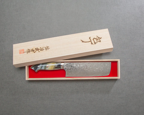 Takeshi Saji R2/SG2 Diamond Damascus 165mm Nakiri with Acetate Fiber Handle