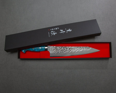Yu Kurosaki R2/SG2 "Fujin" 240mm Kiritsuke Gyuto with Turquoise Handle