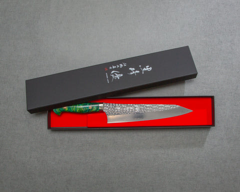 Yu Kurosaki "Senko" R2/SG2 210mm Gyuto with Polished Emerald Acrylic Handle