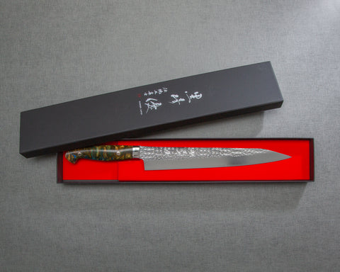 Yu Kurosaki "Senko" R2/SG2 270mm Kiritsuke Sujihiki with Polished Azurite Malachite Acrylic Handle