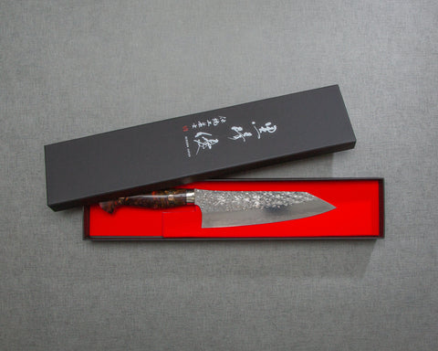 Yu Kurosaki "Senko" R2/SG2 170mm Santoku with Polished Red Ammolite Acrylic Handle